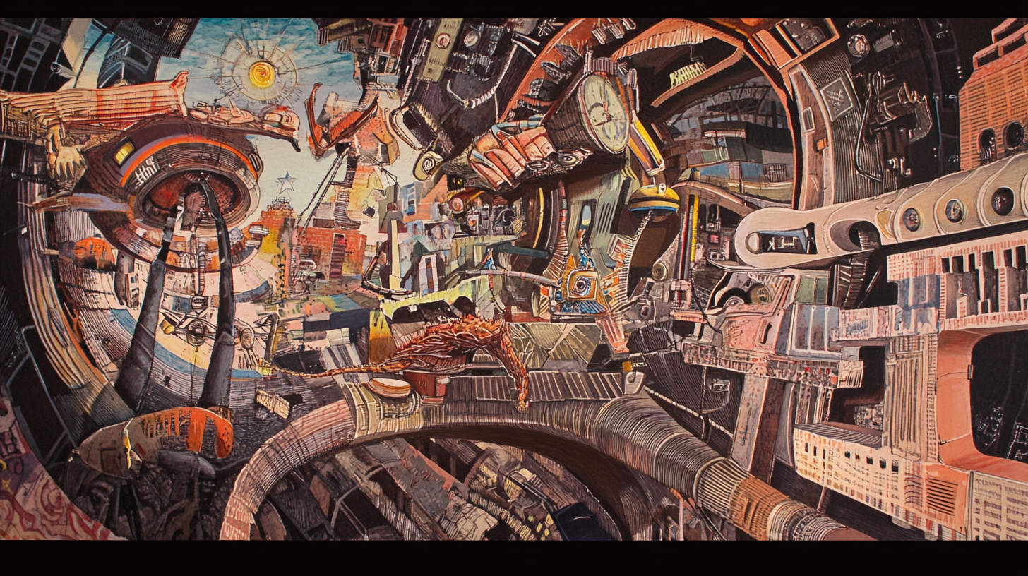 Dynamic cityscape with sleek architecture and vibrant col...